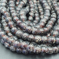 BEAUTIFUL OLD Garnet Red GLASS Vintage BEADs 24" Strand 10mm