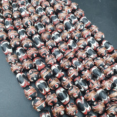 VINTAGE Venerano ART Fancy Beads 17x11-10MM Aventurine GLASS BEADS 24" Necklace