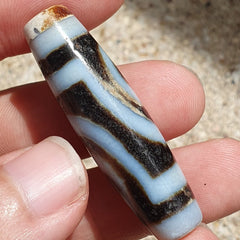 BD 9 HIMALAYAN Indo Tibetan Central Asian Rusted 2 eye Agate bead