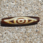 Very rare Nepalese Himalayan Tibetan Dzi Double Eyes Spiritual Amulet Mala Bead