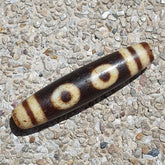 Nepalese Himalayan Tibetan Dzi Tripple Tasso 5 eyes Spiritual Amulet Mala Bead