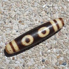 Nepalese Himalayan Tibetan Dzi Tripple Tasso 5 eyes Spiritual Amulet Mala Bead