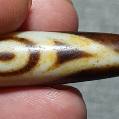 Very rare Nepalese Himalayan Tibetan Dzi Double Eyes Spiritual Amulet Mala Bead