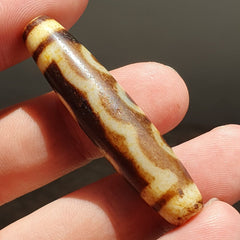 Nepalese Himalayan Tibetan Dzi Tripple Tasso 5 eyes Spiritual Amulet Mala Bead