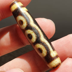 Nepalese Himalayan Tibetan Dzi Tripple Tasso 5 eyes Spiritual Amulet Mala Bead