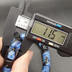 Vintage Disc Shape Roundels black blue glass Beads / Beaded Strand Necklace 11mm