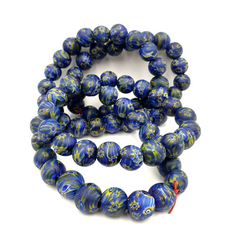 Vintage GLASS Traded glass Beads / Beaded long Necklace 16-18mm