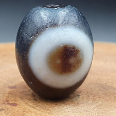 Old Antique Himalayan Tibetan Dragon 2 Eyes Dzi Amulet Bead #23