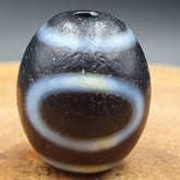Old Antique Himalayan Tibetan Dragon 2 Eyes Dzi Amulet Bead #22