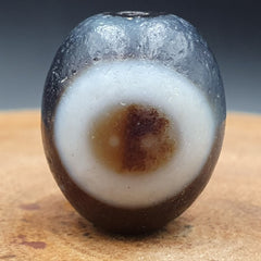 Old Antique Himalayan Tibetan Dragon 2 Eyes Dzi Amulet Bead #23