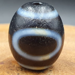 Old Antique Himalayan Tibetan Dragon 2 Eyes Dzi Amulet Bead #22