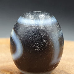Old Antique Himalayan Tibetan Dragon 2 Eyes Dzi Amulet Bead #22