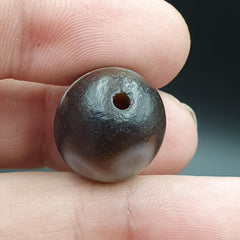 Old Antique Himalayan Tibetan Dragon 2 Eyes Dzi Amulet Bead #24