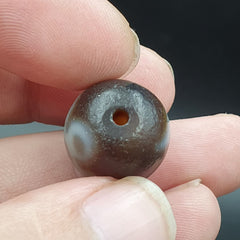 Old Antique Himalayan Tibetan Dragon 2 Eyes Dzi Amulet Bead #24