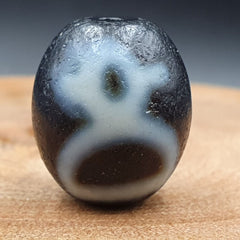 Old Antique Himalayan Tibetan Dragon 2 Eyes Dzi Amulet Bead #25