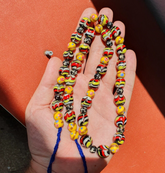 Vintage Fancy Bumblebee, Aventurine Decorated Glass Beads Beaded Necklace