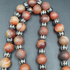 Rare Tibetan Agate Carnelian Beads Necklace