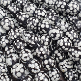 Skunk Venetian inspired Trade glass Beads Black Thousand Eye