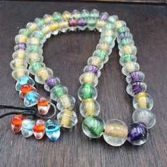 Vintage Handcrafted Hand Blown Lampwork Glass Beads strand Crafts Rare