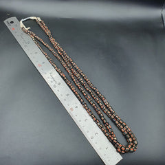 Lot 2 Strands OLD AFRICAN Black Red White Stripes GLASS BEADS Vintage Strands