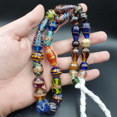 Fantastic Vintage Wedding Cake Aventurine Glass Beads Necklace