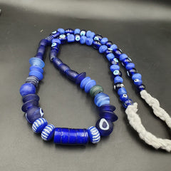Mix Lot Vintage Cobalt Blue Evil Eye Glass Beads Beaded Necklace
