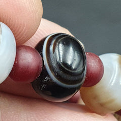 Suleimani Agate Beads Vintage Himalayan Indo Tibetan Eye Beads Necklace