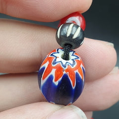 Vintage Venetian Style beads 7mm whiteheart Glass Chevron Beads Necklace