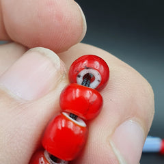 Vintage Venetian Style beads 7mm whiteheart Glass Chevron Beads Necklace