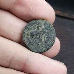 Genuine ANCIENT GREEK ROMAN BYZANTINE KUSHAN Coin Green Patina coin C14