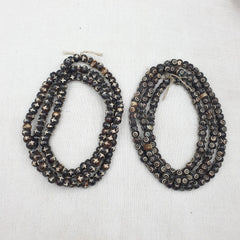 Lot 2 Old Tibetan Carving Yak Bone Necklace Tribal Decorated Beads Strands #B6