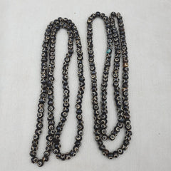 Lot 2 Old Tibetan Carving Yak Bone Necklace Tribal Decorated Beads Strands #B7