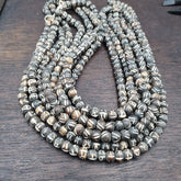 Lot 2 Old Tibetan Carving Yak Bone Necklace Tribal Decorated Beads Strands #B5