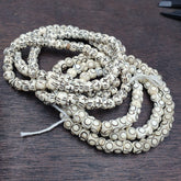 Lot 2 Old Tibetan Chinese Carved Necklace Tribal Decorated Beads Strands #B11