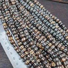 Lot 2 Old Tibetan Carving Yak Bone Necklace Tribal Decorated Beads Strands #B8