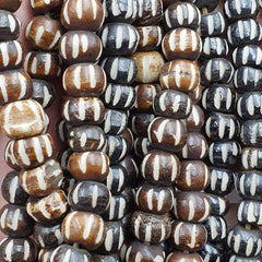 Lot 2 Old Tibetan Carving Yak Bone Necklace Tribal Decorated Beads Strands #B8