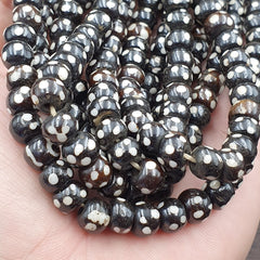 Lot 3 Old Tibetan Carving Yak Bone Necklace Tribal Decorated Beads Strands #B9