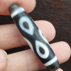 Tibetan 4 Eyes Antique dzi bead old amulet Agate rare Pattern Tibet gzi pendant