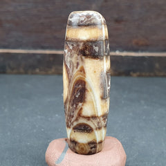 Rare Rusted Old Indo Tibetan Agate 2 Eye Agate stone Dzi Decorated Bead Amulet