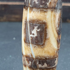 Rare Rusted Old Indo Tibetan Agate 2 Eye Agate stone Dzi Decorated Bead Amulet