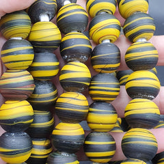 Vintage GLASS Traded glass Beads / Beaded long Necklace 17-18mm Big Size Beads