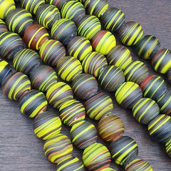 Vintage GLASS Traded glass Beads / Beaded long Necklace 17mm Big Size Beads