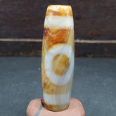 Rare Agate Old Indo Tibetan Agate 2 Eye Agate stone Dzi Decorated Bead Amulet