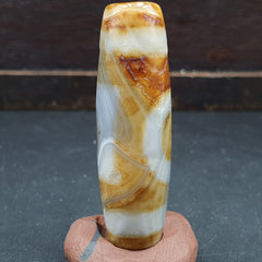 Rare Agate Old Indo Tibetan Agate 2 Eye Agate stone Dzi Decorated Bead Amulet