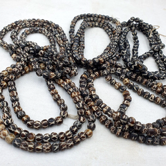 Lot 5 Old Tibetan Chinese Carved Necklace Tribal Carving Beads Strands #B12