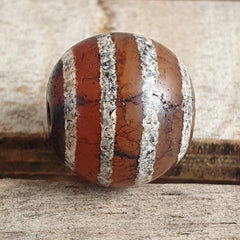 ETA-4 Antique Tibetan Etched Agate Bead Decorated Carnelian Beads