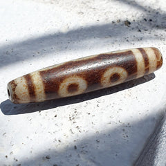 Himalayan Tibetan Dzi 5 eyes Triple Line Spiritual Amulet Mala Bead