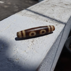 Himalayan Tibetan Dzi 5 eyes Triple Line Spiritual Amulet Mala Bead