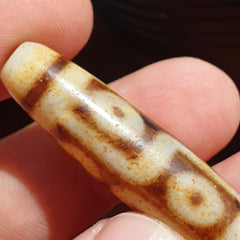 Himalayan Tibetan Dzi 6 eyes Pattern Spiritual Amulet Mala Bead Unique Beads