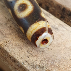 Nepalese Himalayan Tibetan Dzi Tripple Tasso 5 eyes Spiritual Amulet Mala Bead